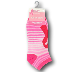3/$15 Breast Cancer Awareness Funny Novelty Low Cut Socks - NWT